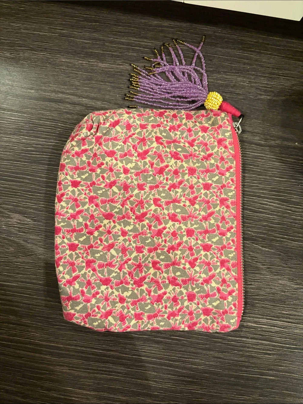 Anthropologie Embroidered Monogram Pouch letter R
